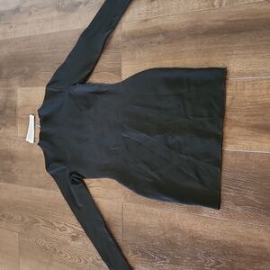 NWT AQUA Mock Neck Knit Long Sleeve Dress Sz M Black Soft Strechy Evening Casual